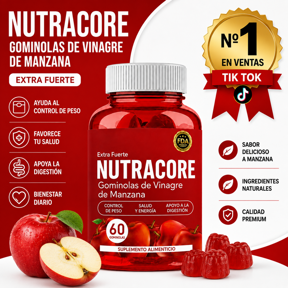 Gominolas de vinagre de manzana