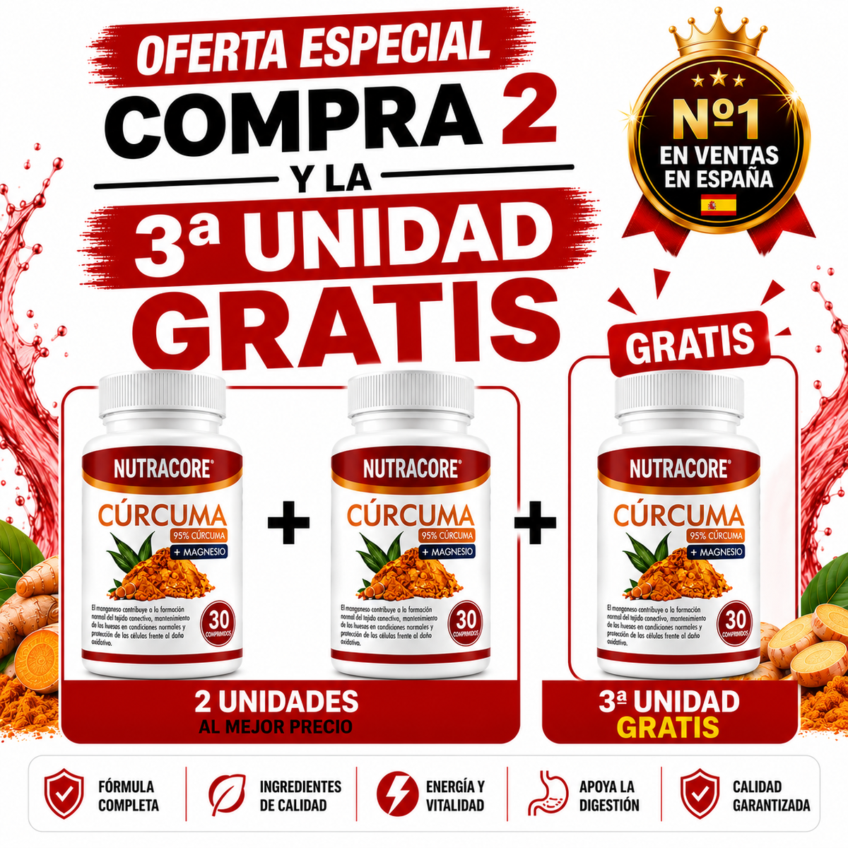 Cúrcuma con Magnesio + Jengibre y Pimienta Negra EDICIÓN LIMITADA