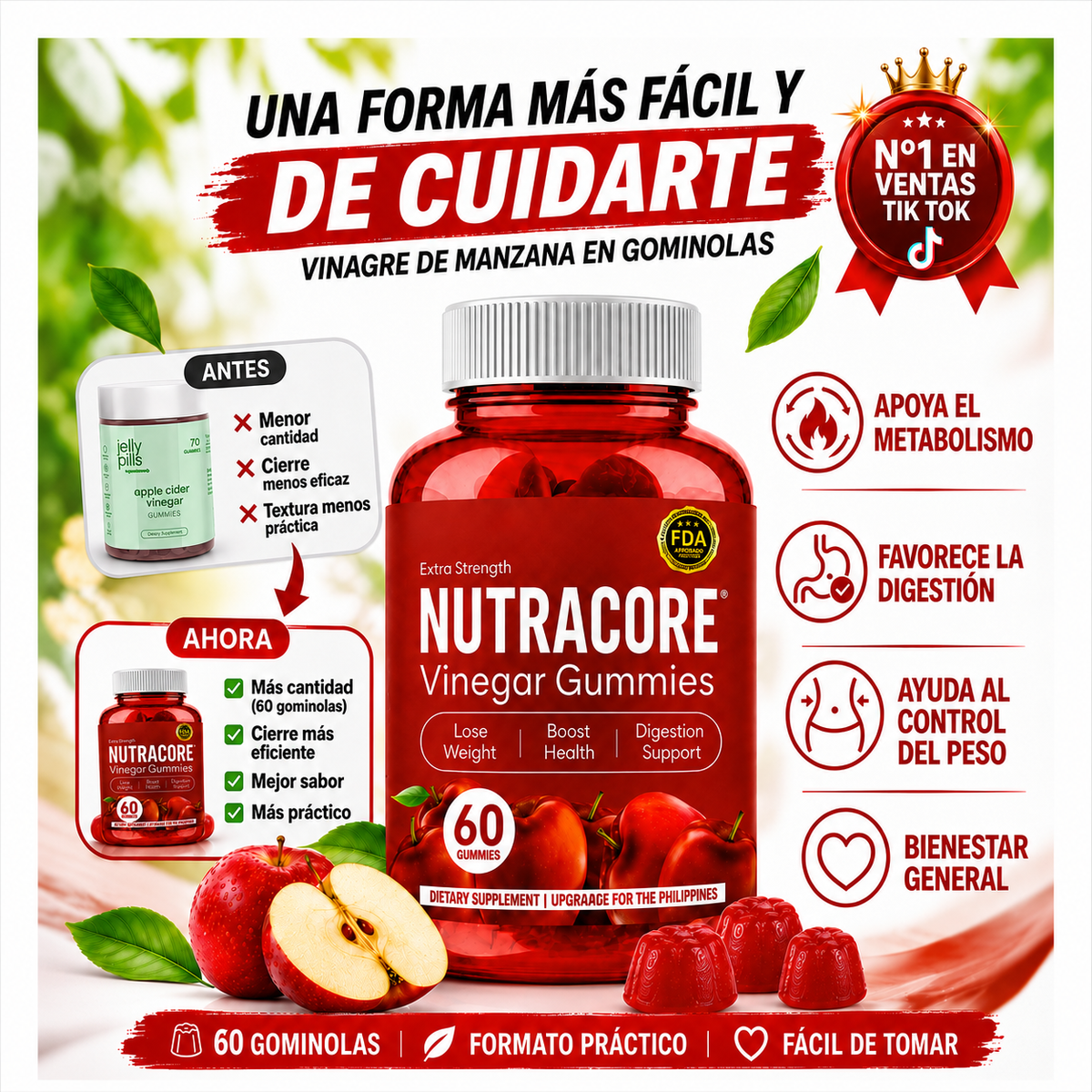 Gominolas de vinagre de manzana